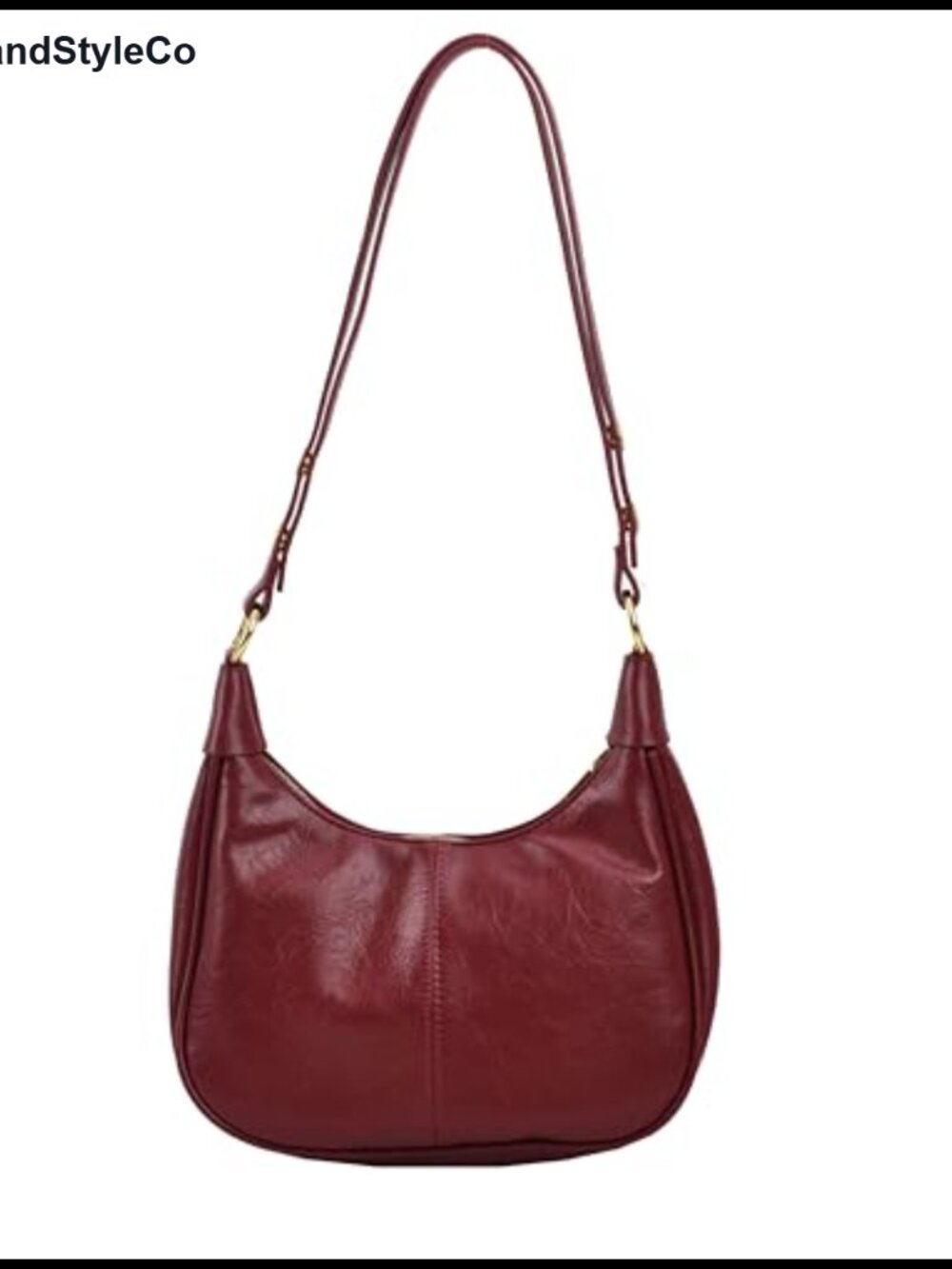 Faux Leather Hobo Bag Adjustable Strap Women Handbag Purse